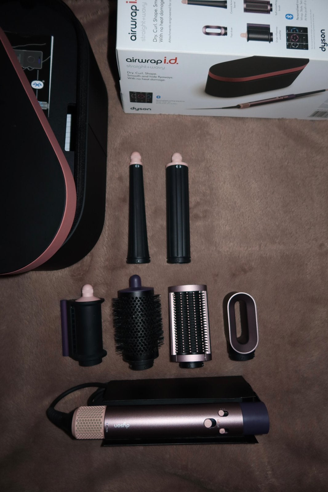 Dyson airwrap ID plum - pink, Ophalen of Verzenden, Zo goed als nieuw, Föhn of Haardroger