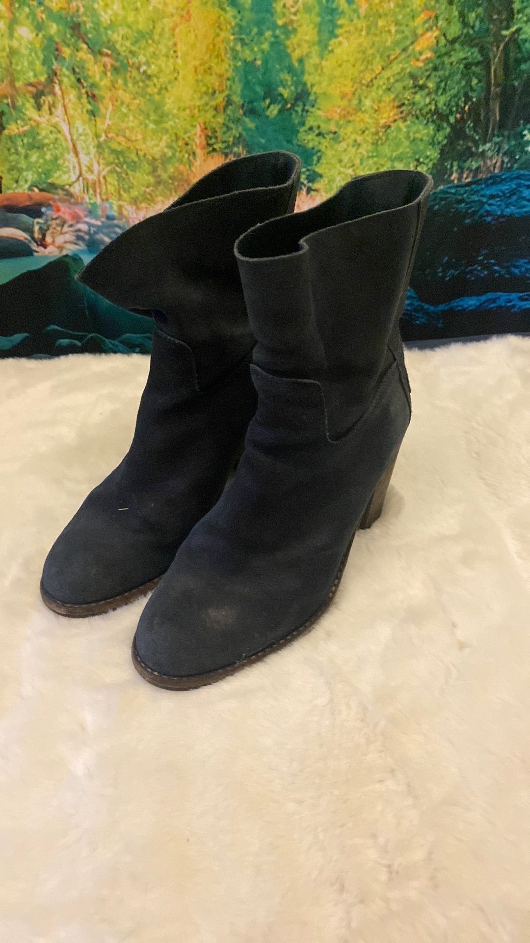 Shabbies blauw suede maat 38, Hoge laarzen, Blauw, Ophalen of Verzenden, Gedragen