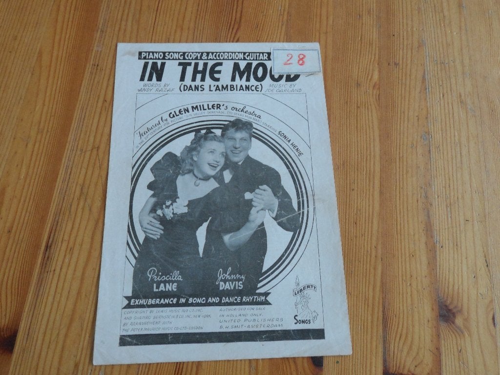 In the mood - joe garland / andy razaf, Accordeon, Gebruikt, Ophalen of Verzenden, Artiest of Componist