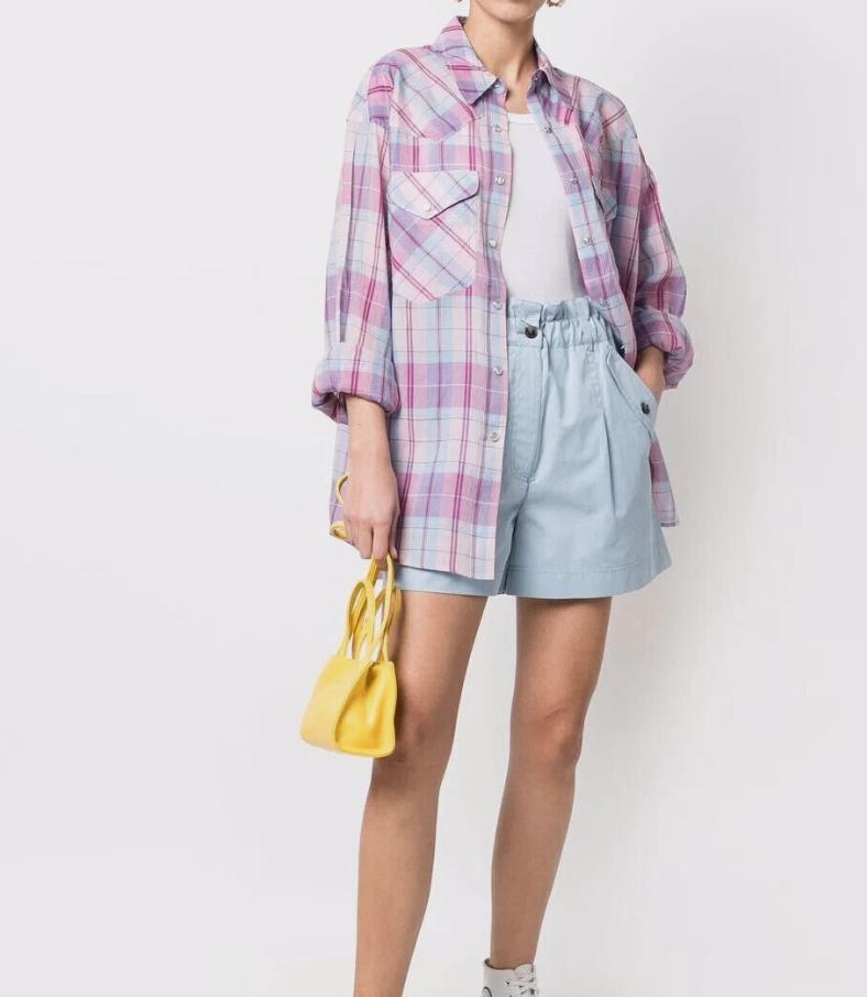 Isabel Marant Etoile mooie geruite voorjaarsblouse Fr mt 38+, Isabel Marant, Zo goed als nieuw, Maat 36 (S), Verzenden