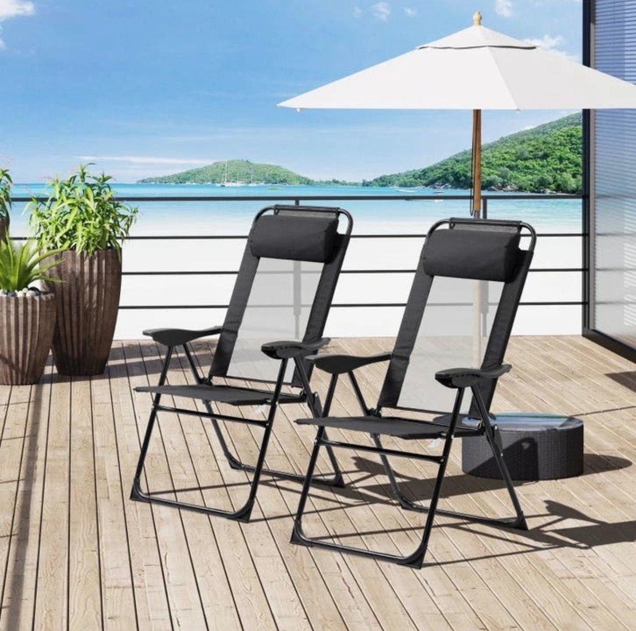 2x Verstelbare Klapstoelen voor Tuin, Camping, Strand NIEUW, Nieuw, Ophalen of Verzenden, A, Metaal