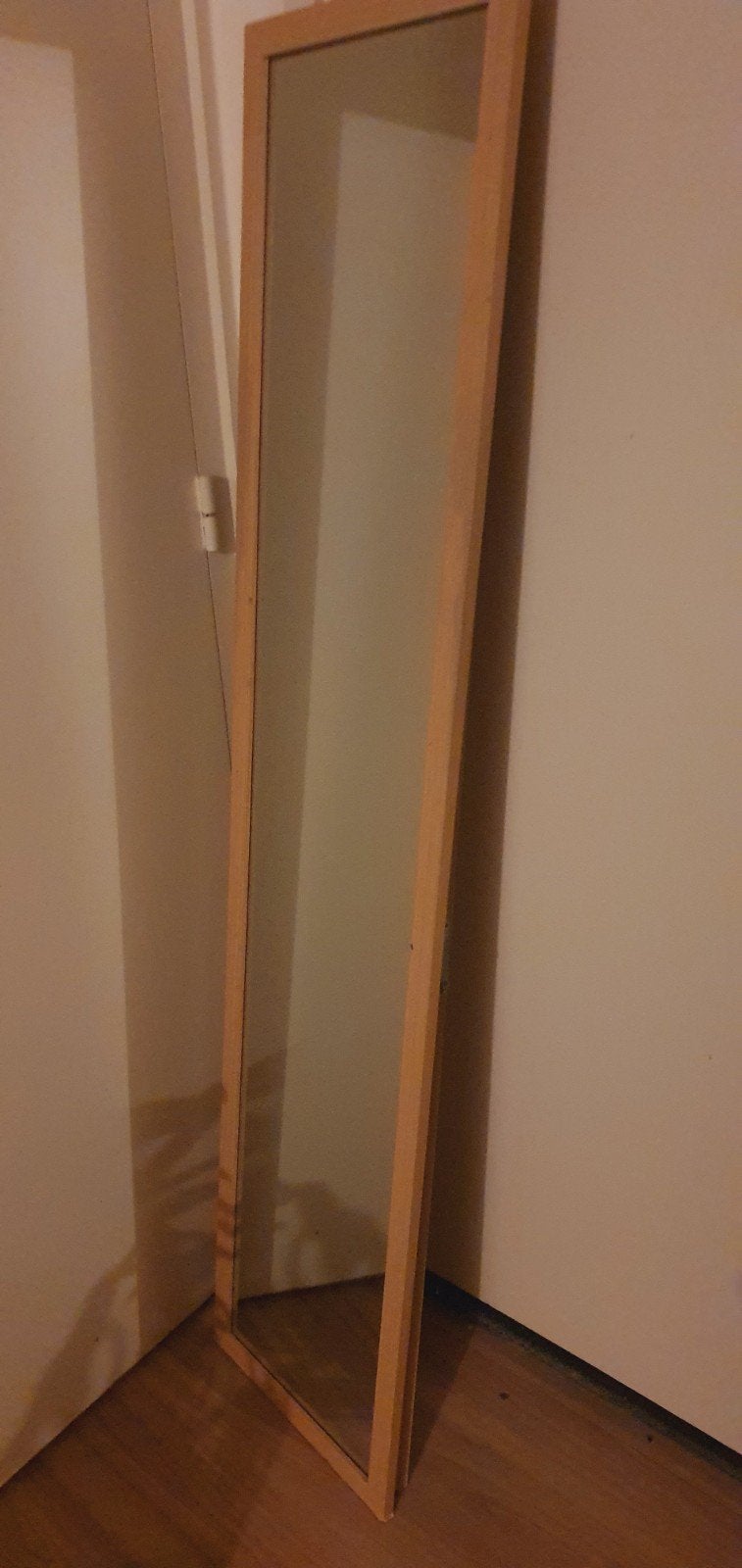 Houten spiegel, Huis en Inrichting, Woonaccessoires | Spiegels, Ophalen, Minder dan 50 cm, Gebruikt, 150 tot 200 cm