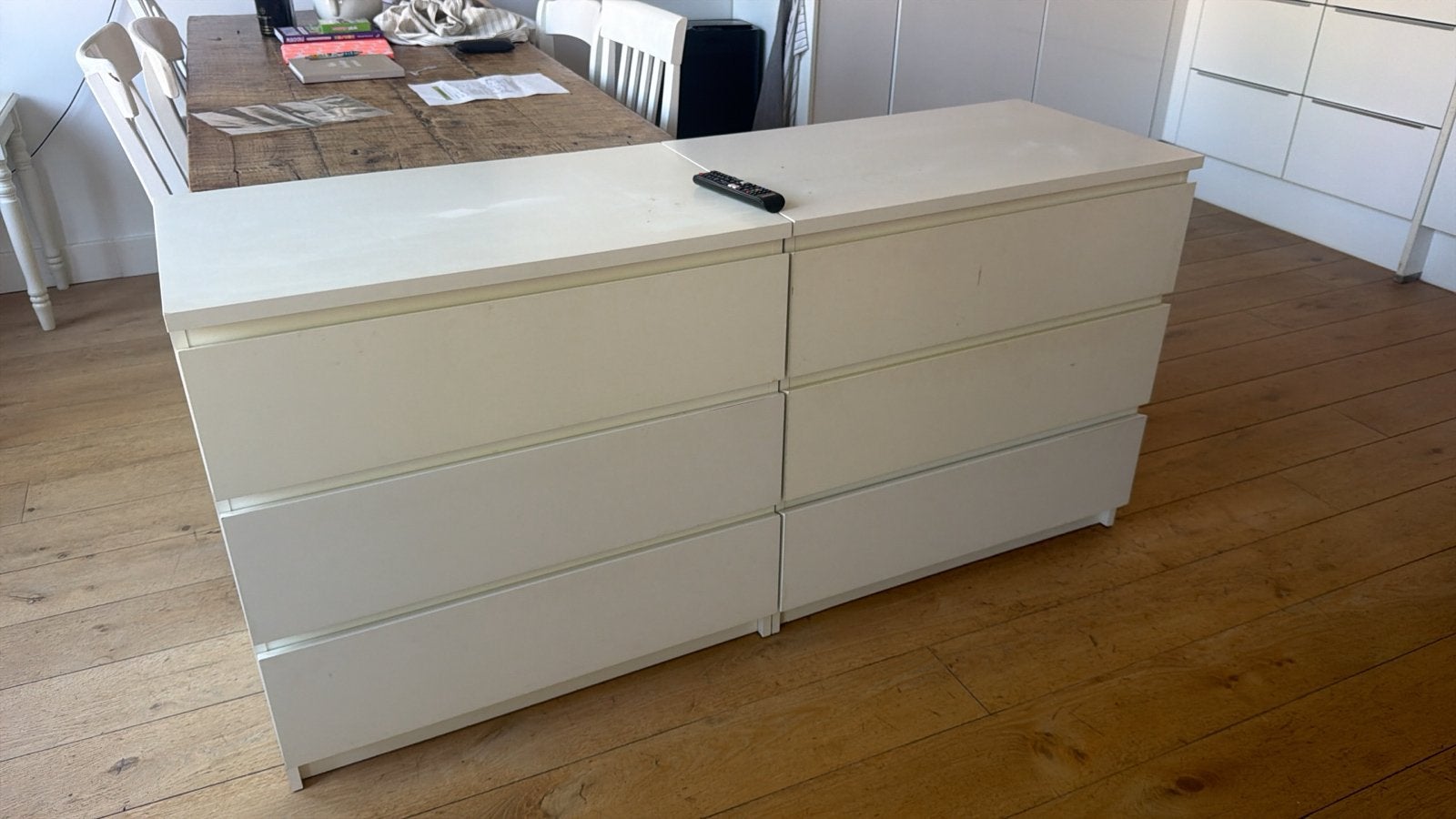 GRATIS 2 Witte ladekast ikea MALM, Ophalen, Overige materialen, Gebruikt, 100 tot 150 cm