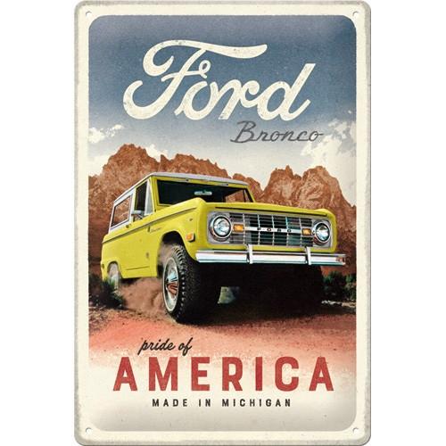 Ford Bronco pride of America relief reclamebord van metaal, Ophalen of Verzenden, Nieuw, Auto's