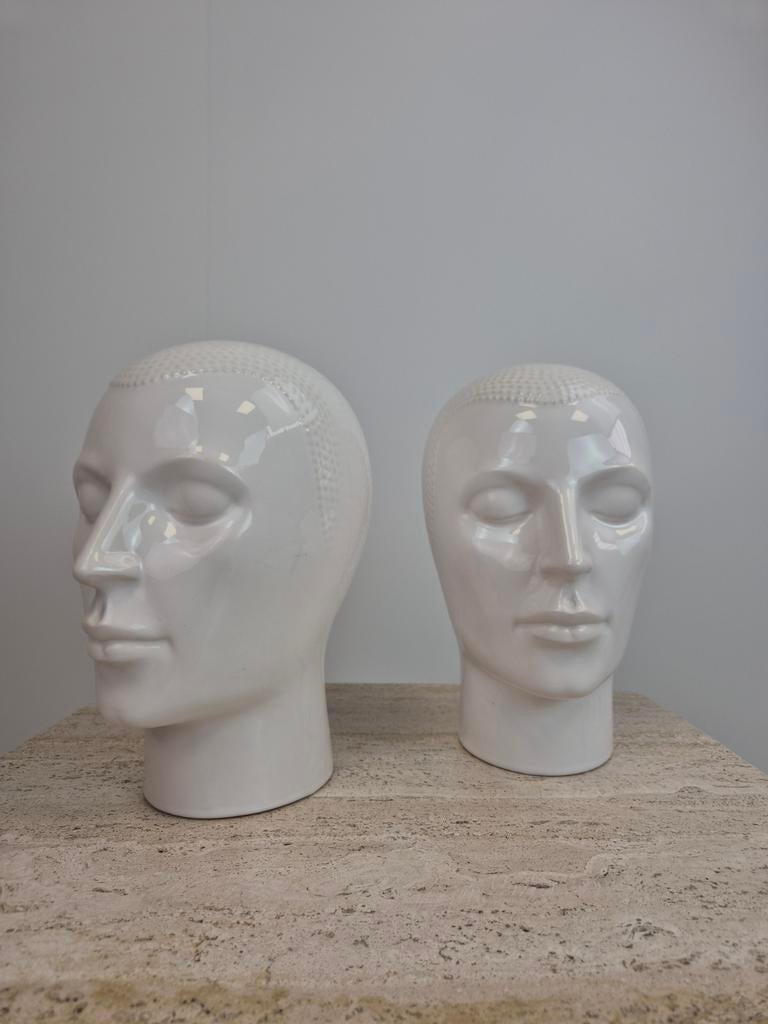 2 vintage keramieken hoofden, Antiek en Kunst, Ophalen of Verzenden