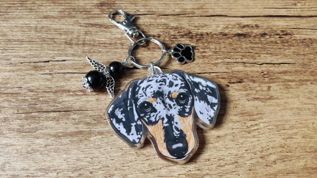 Prachtige sleutelhanger Teckel Dachshund beschermengeltje, Verzenden, Nieuw