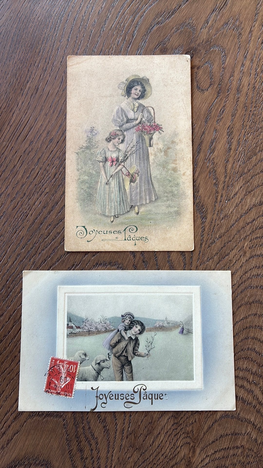 VIENNE.Vrolijk Pasen.Getekend.Personen,schaapjes,landelijk, Ophalen of Verzenden, Voor 1920, Gelopen, Sterren en Beroemdheden