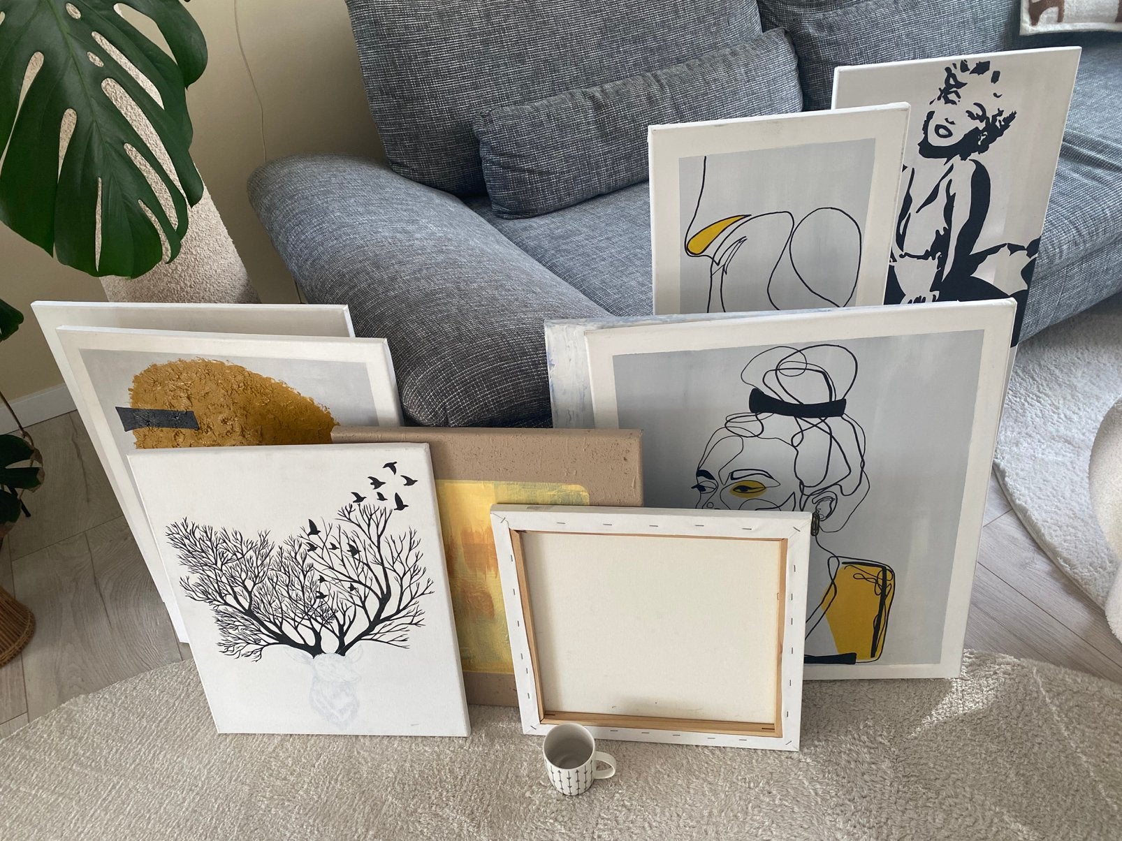 Schilderdoeken, Huis en Inrichting, Woonaccessoires | Spiegels, Ophalen, Minder dan 50 cm, Zo goed als nieuw, Minder dan 100 cm