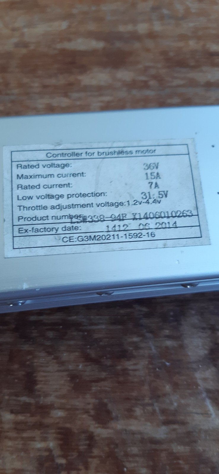 Controller voor borstelloze motor 36V 15A  Stella vicenza