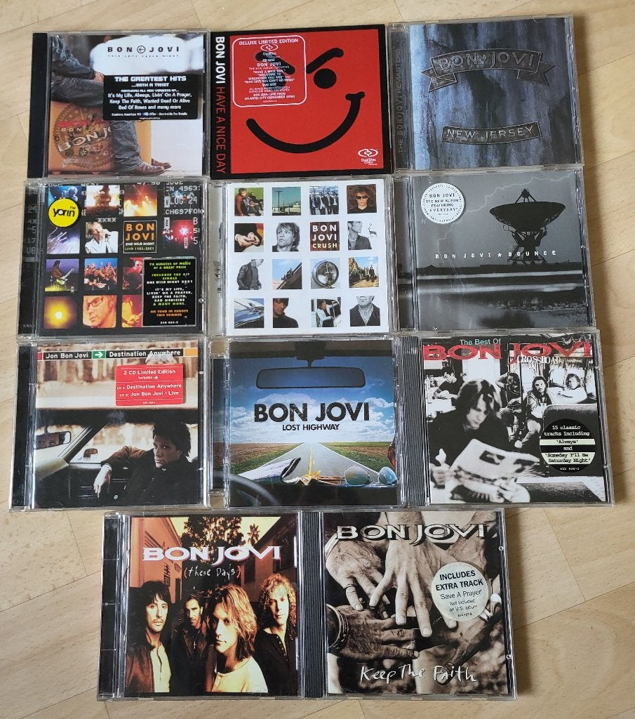 11 rock cd's van Bon Jovi + 2 cd singles, Cd's en Dvd's, Cd's | Rock, Verzenden, Zo goed als nieuw, Overige genres