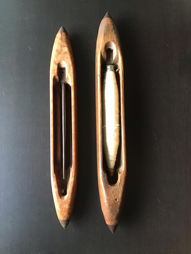 2 vintage spoelen voor weven, Ophalen of Verzenden, Gebruikt