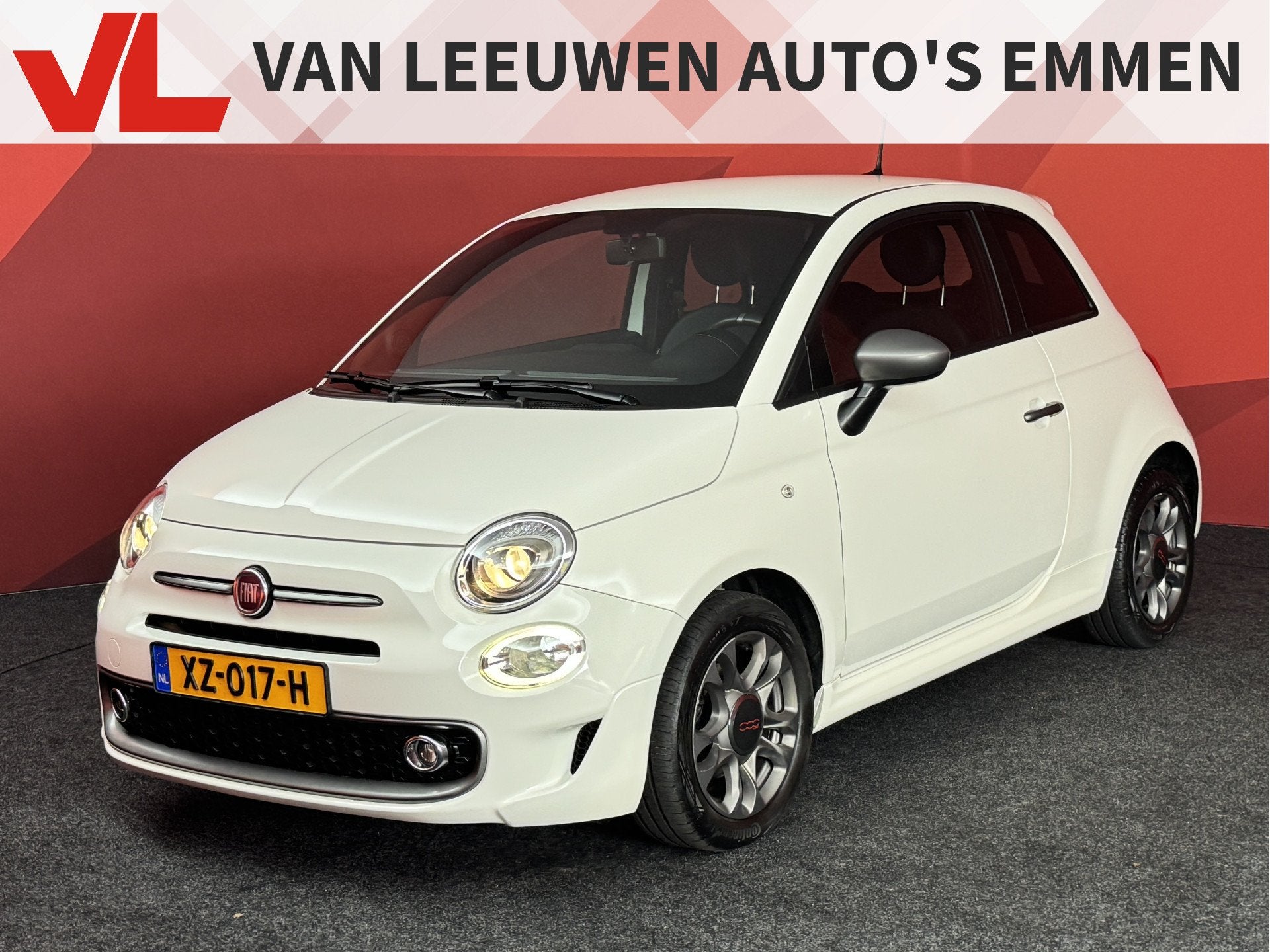 Fiat 500 1.2 | Navi | Automaat | Clima | APK 19-06-2027 |, Gebruikt, 4 cilinders, Leder en Stof, Wit