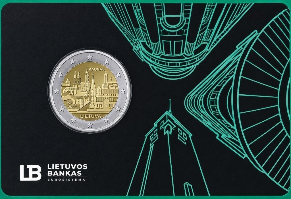 2 euro Litouwen “Kaunas’’ BU 2026, Verzenden, Overige landen, 2 euro, Losse munt