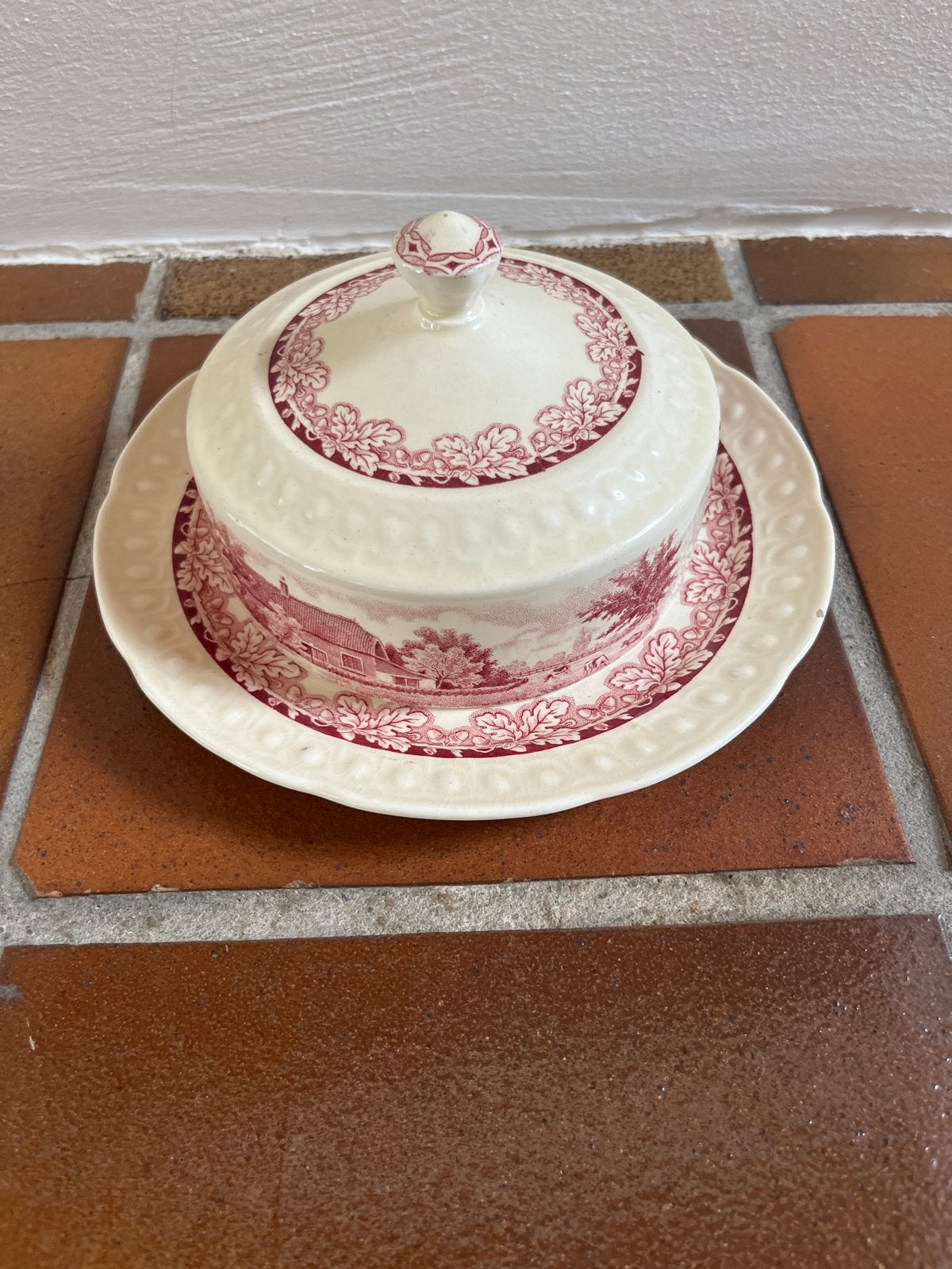 Antieke Botervloot Boerenhoeve Rood - S.C. Maastricht, Antiek en Kunst, Ophalen