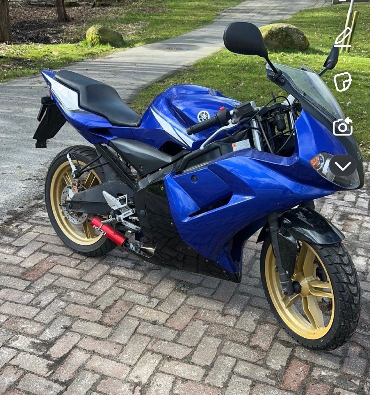Yamaha TZR 80cc Airsal Brommer - Blauw/Goud, Ophalen, Gebruikt, Maximaal 45 km/u