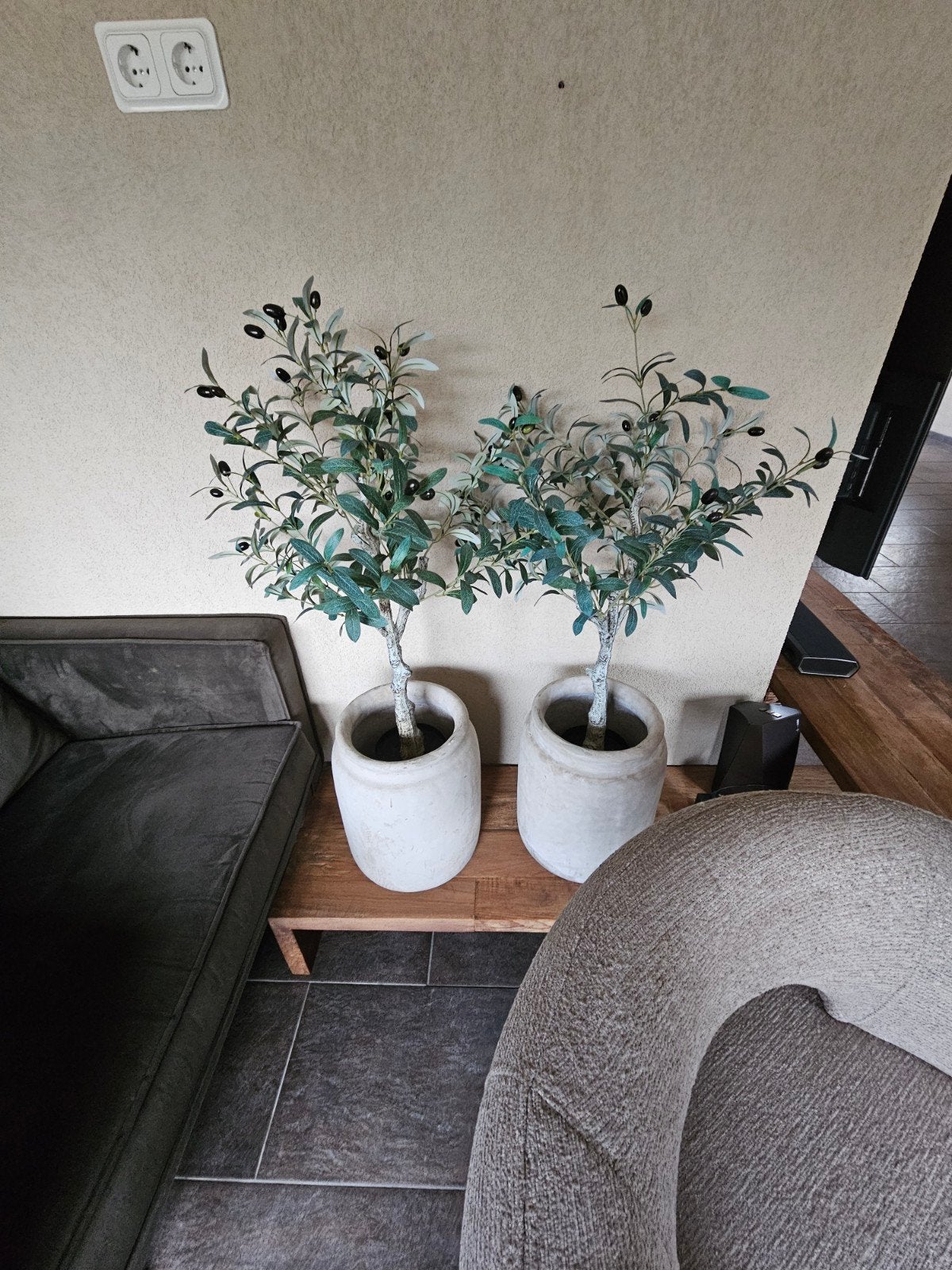2 sier olijfbomen, Ophalen, Binnen, Kunstplant, 90 cm