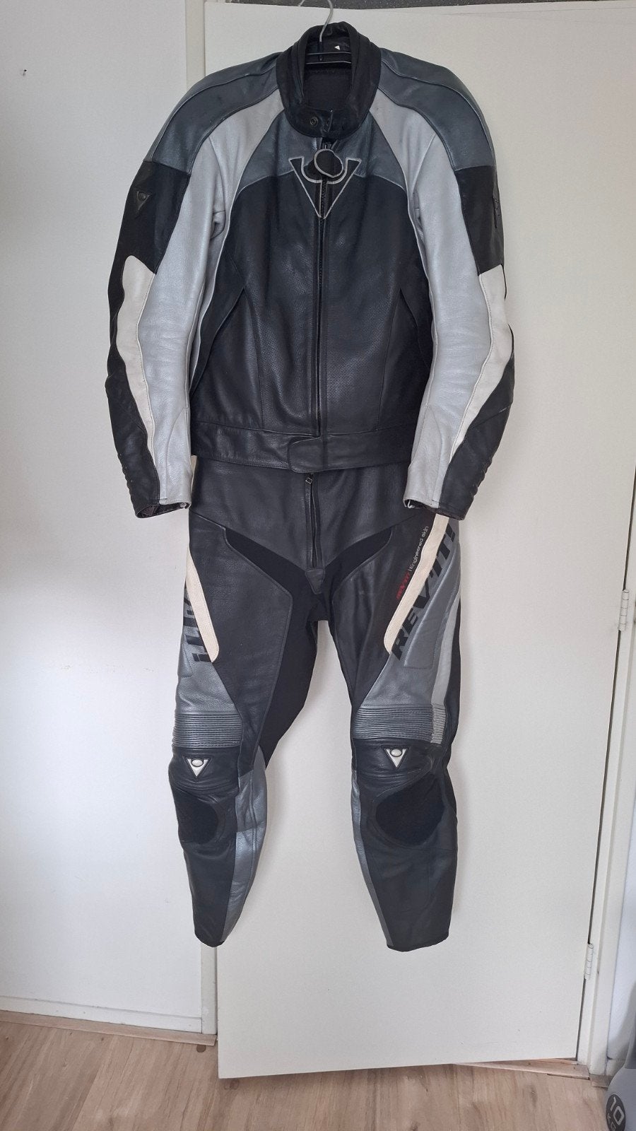 Rev'it! Combipak Motorpak Leer Zwart/Grijs Maat 54, Rev'it!, Ophalen of Verzenden, Tweedehands, Heren