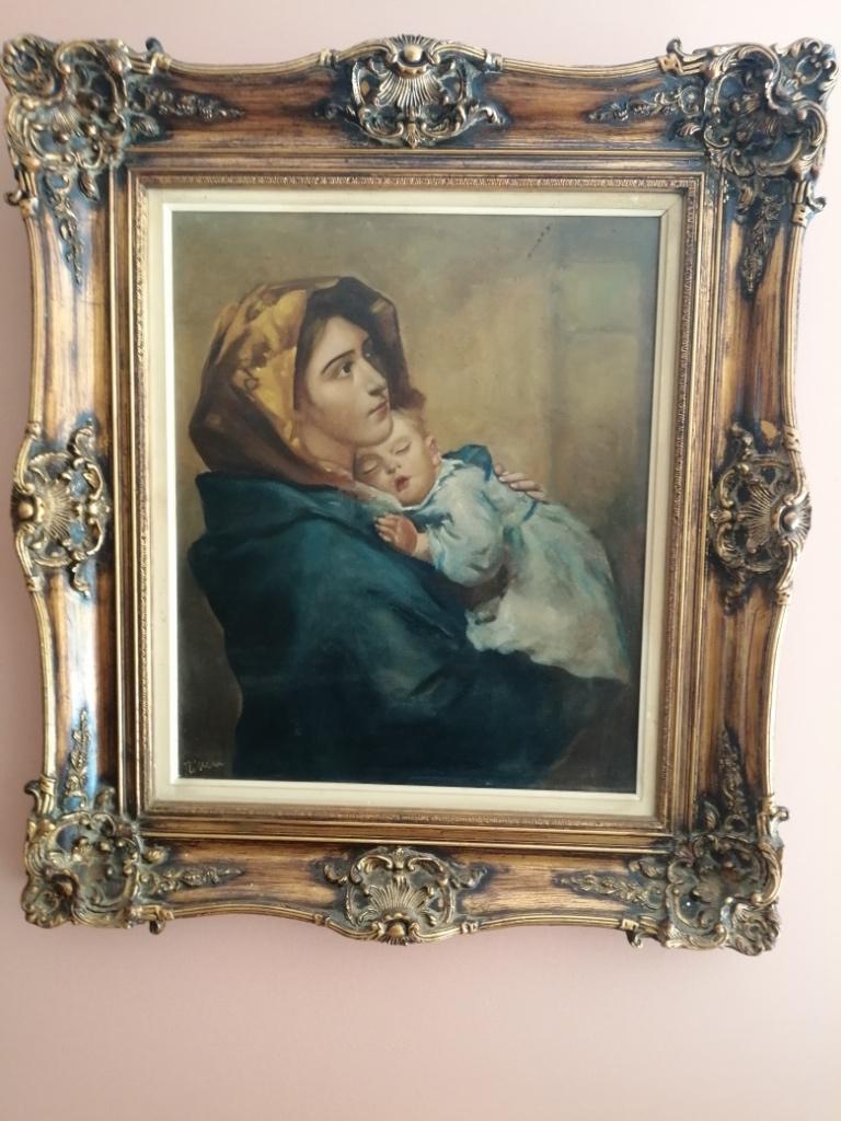 moeder met kind, Antiek en Kunst, Antiek | Wandborden en Tegels, Ophalen of Verzenden