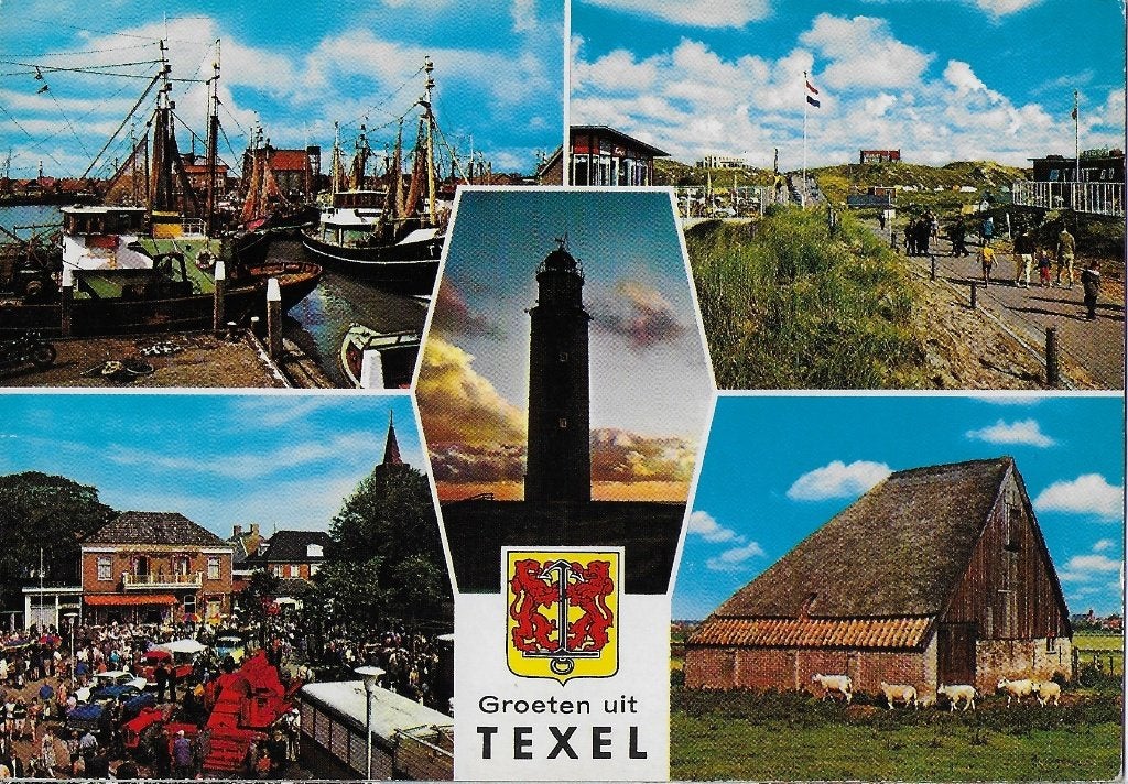 Ch62 gelopen ansichtkaart groeten uit texel, Ophalen of Verzenden, 1980 tot heden, Gelopen, Waddeneilanden