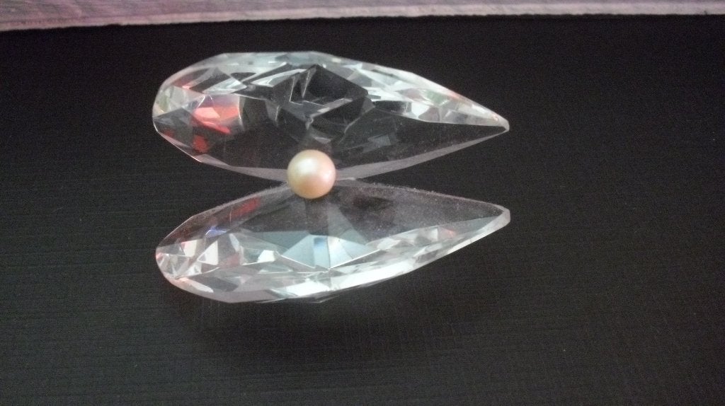 Kristal glas -Mossel met parel, Verzamelen, Beelden en Beeldjes, Ophalen of Verzenden, Zo goed als nieuw, Overige typen