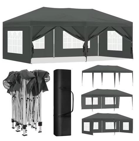 Pop-up opvouwbaar Tuinpaviljoen Marquee Pergola. 3x6m. Zwart, Tuin en Terras, Opvouwbaar, Partytent, Nieuw, Ophalen of Verzenden