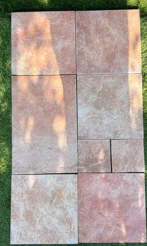 117 x 66,5 cm terracotta tegels, Tuin en Terras, Tegels en Klinkers, Ophalen, Zo goed als nieuw, Beton, Terrastegels