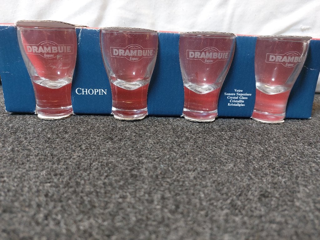 Drambuie Chopin borrelglaasjes, set van 4, Ophalen of Verzenden, Nieuw, Borrel- of Shotglas