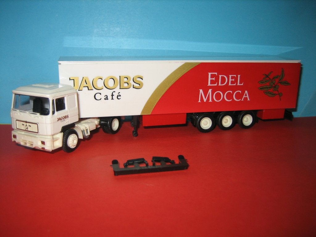 Jacobs-Cafe  mocca  MAN met oplegger  AWM, Ophalen of Verzenden, Zo goed als nieuw, Bus of Vrachtwagen, AWM