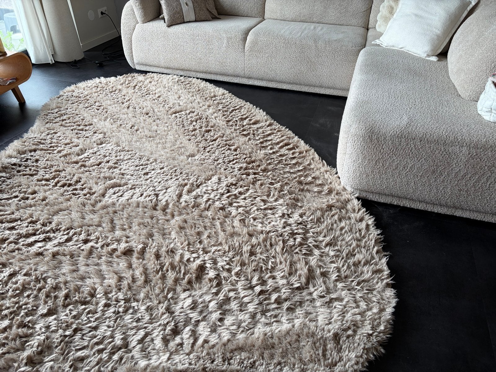 Organisch Vloerkleed 200 x 300 cm, Huis en Inrichting, Ophalen, Bruin, Zo goed als nieuw, 200 cm of meer