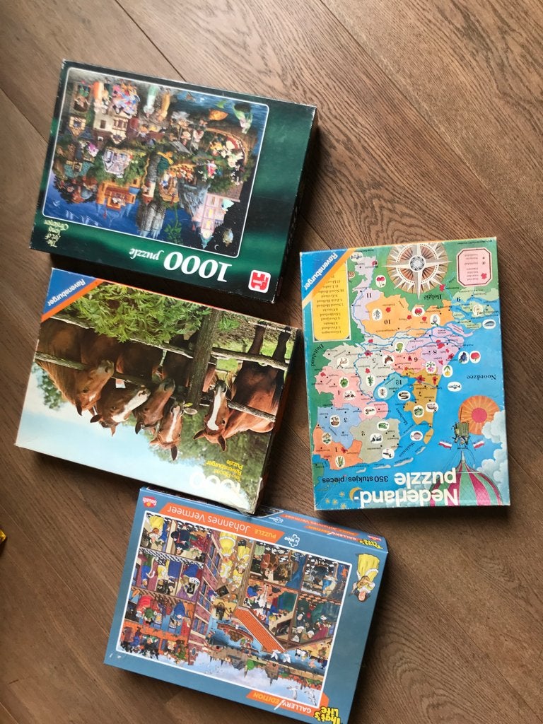 3 grote puzzels, 1000 stukjes, ook los te koop, Ophalen of Verzenden, Zo goed als nieuw, Overige typen