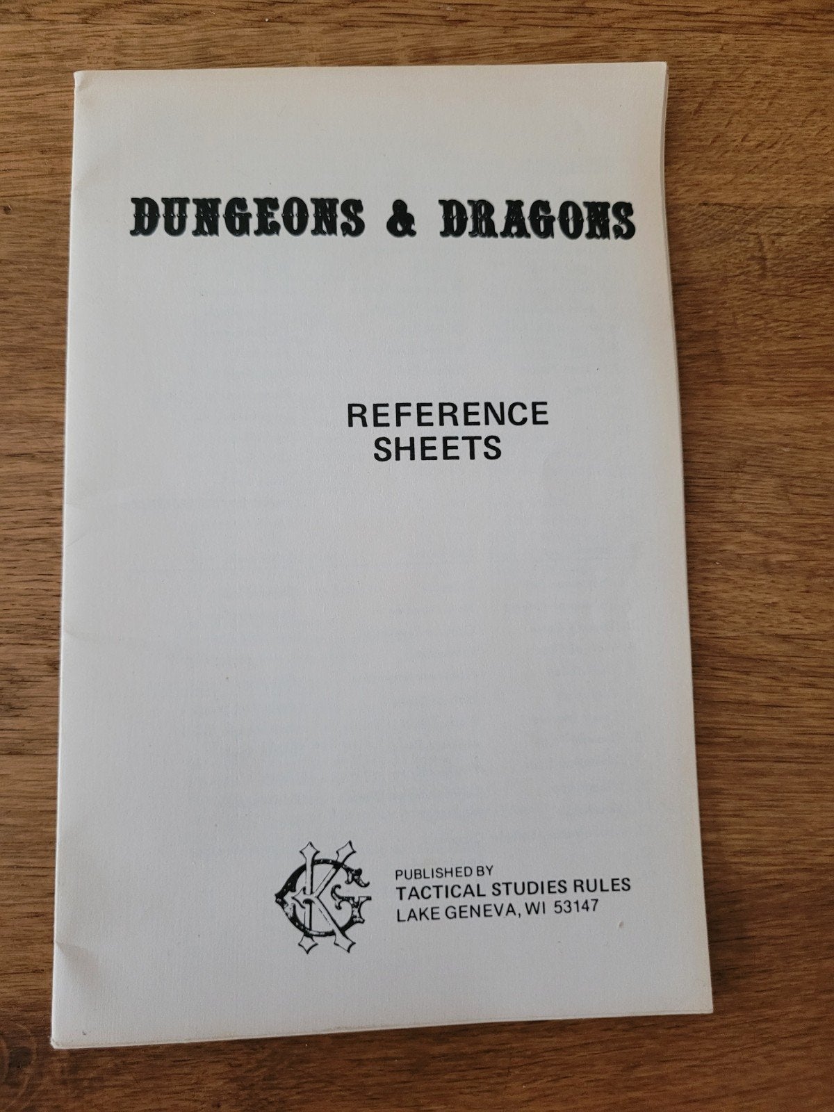 Originele Dungeons & Dragons Reference Sheets (1974-1977), Ophalen of Verzenden