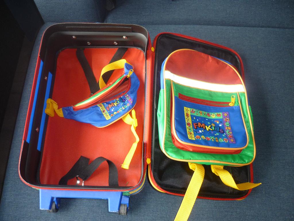 koffer heuptas rugzak / 3 delige reisset kids / logeren, Wieltjes, Minder dan 50 cm, Ophalen of Verzenden, Zo goed als nieuw
