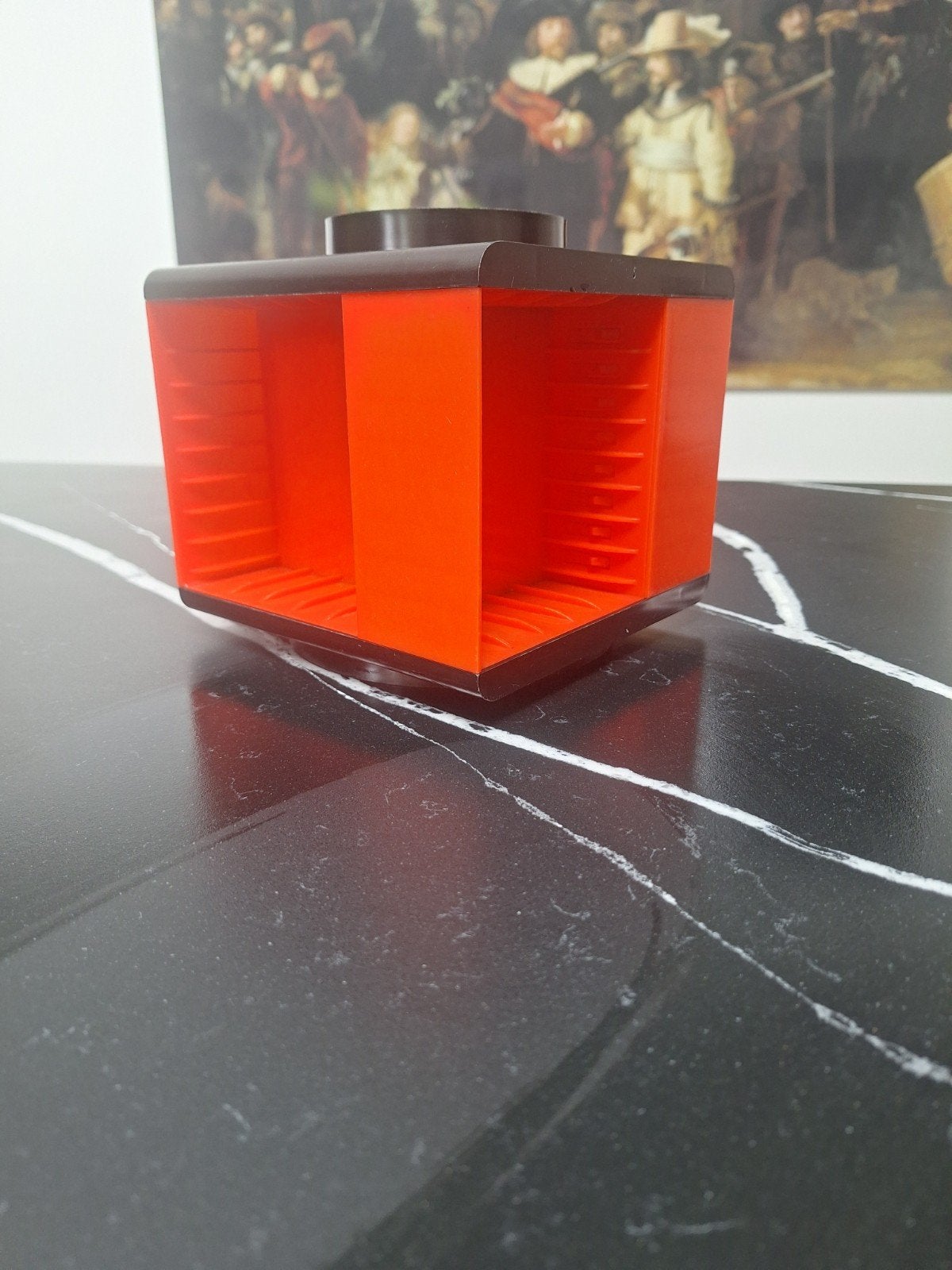 Vintage Draaibare Cassette Houder Rood Jaren 60/70, Ophalen of Verzenden