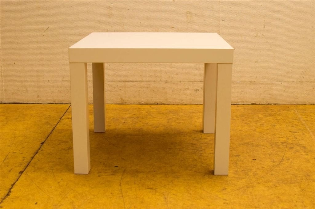 Witte Bijzettafeltje 50600, Gebruikt, Rond, Ophalen of Verzenden, 75 cm of meer