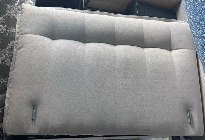 Stijlvol hoofdbord voor tweepersoonsbed - Grijs stof, Ophalen, Gebruikt, Tweepersoons, 180 cm