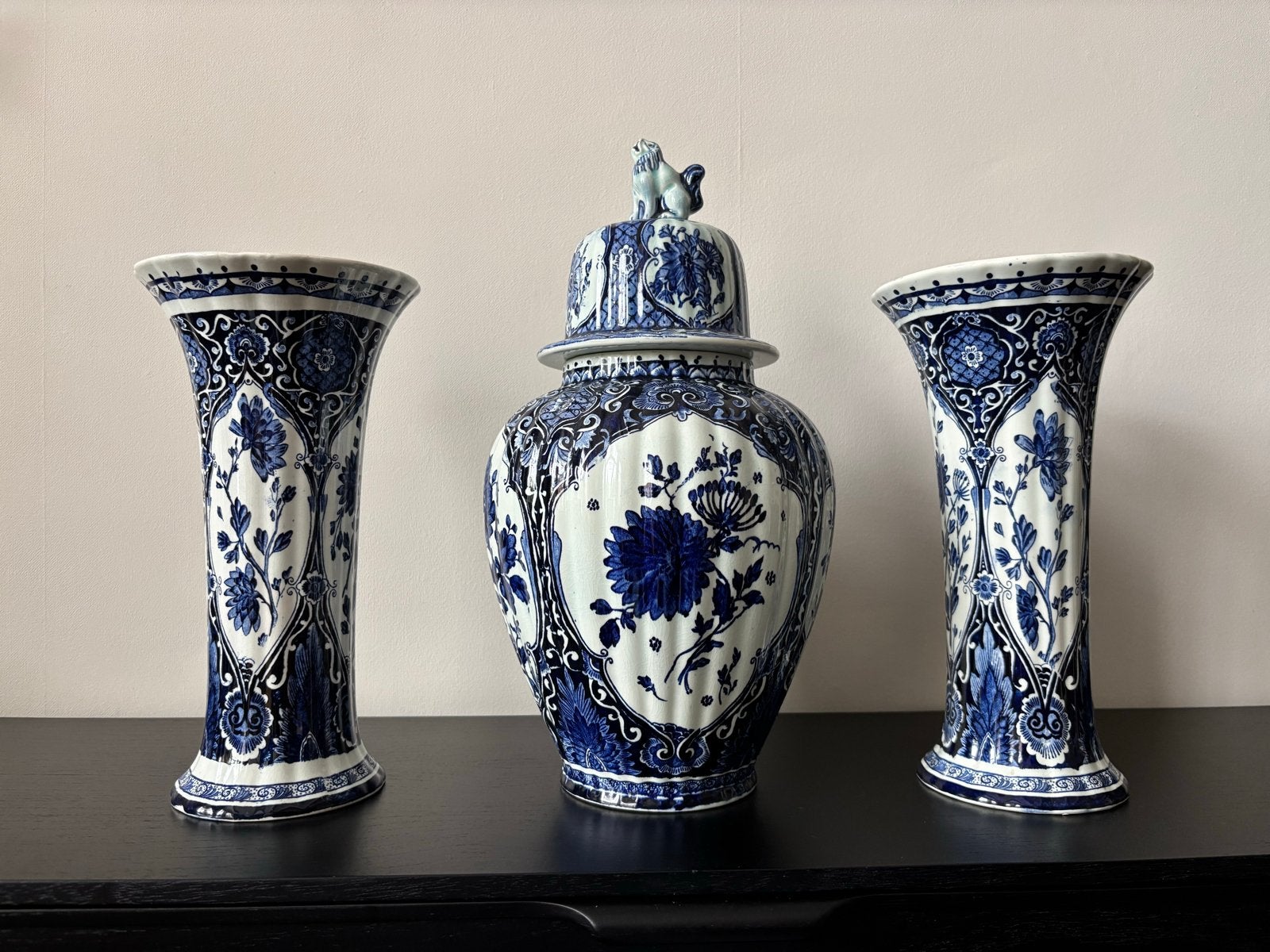 Prachtig Delfts Blauwe dekselvaas en Vazen ‘Petrus Regout’, Ophalen of Verzenden