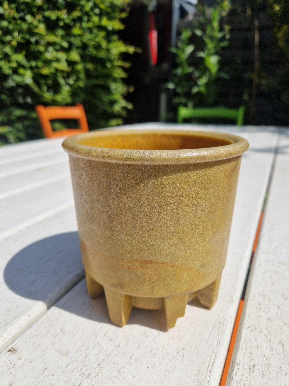 Copier Graniver cactuspot 11987 1 kapot pootje, Ophalen, Rond, Aardewerk, Minder dan 40 cm