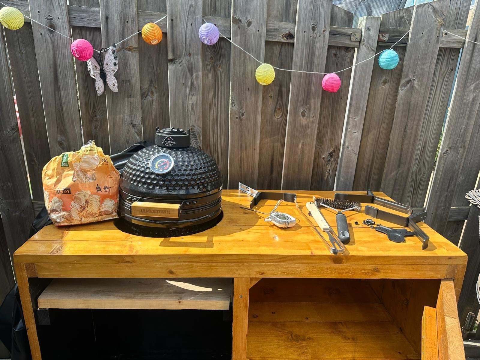 Jamestown bbq met buitenkeuken, Tuin en Terras, Ophalen of Verzenden, Zo goed als nieuw