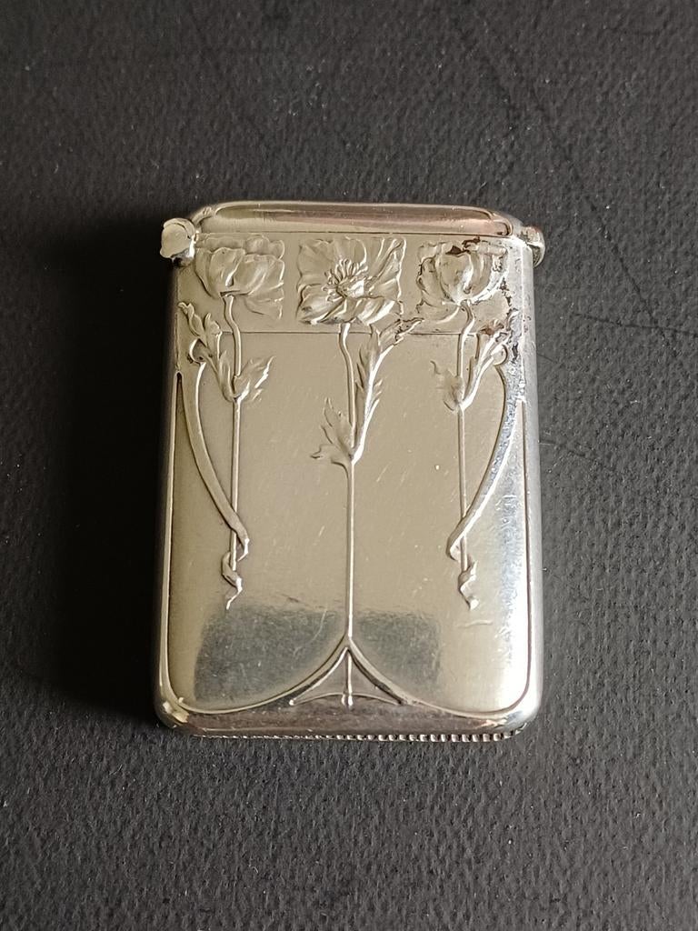 Charles Murat zilveren Jugendstil luciferdoosje, Antiek en Kunst, Verzenden