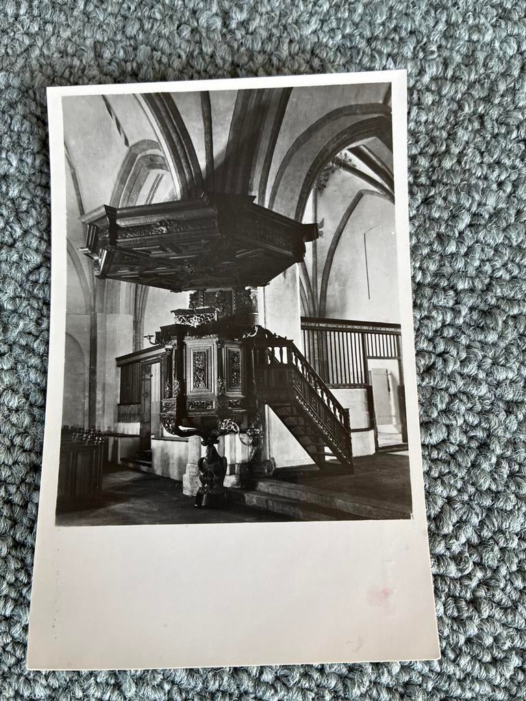 Oude foto Preekstoel Hervormde Kerk Appingedam, Ophalen of Verzenden, 1940 tot 1960, Ongelopen, Groningen