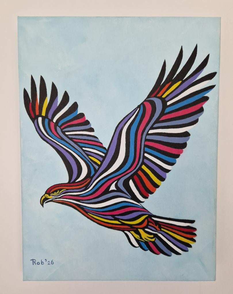 Arend, schilderij, zelf geschilderd op doek met acryl, Ophalen