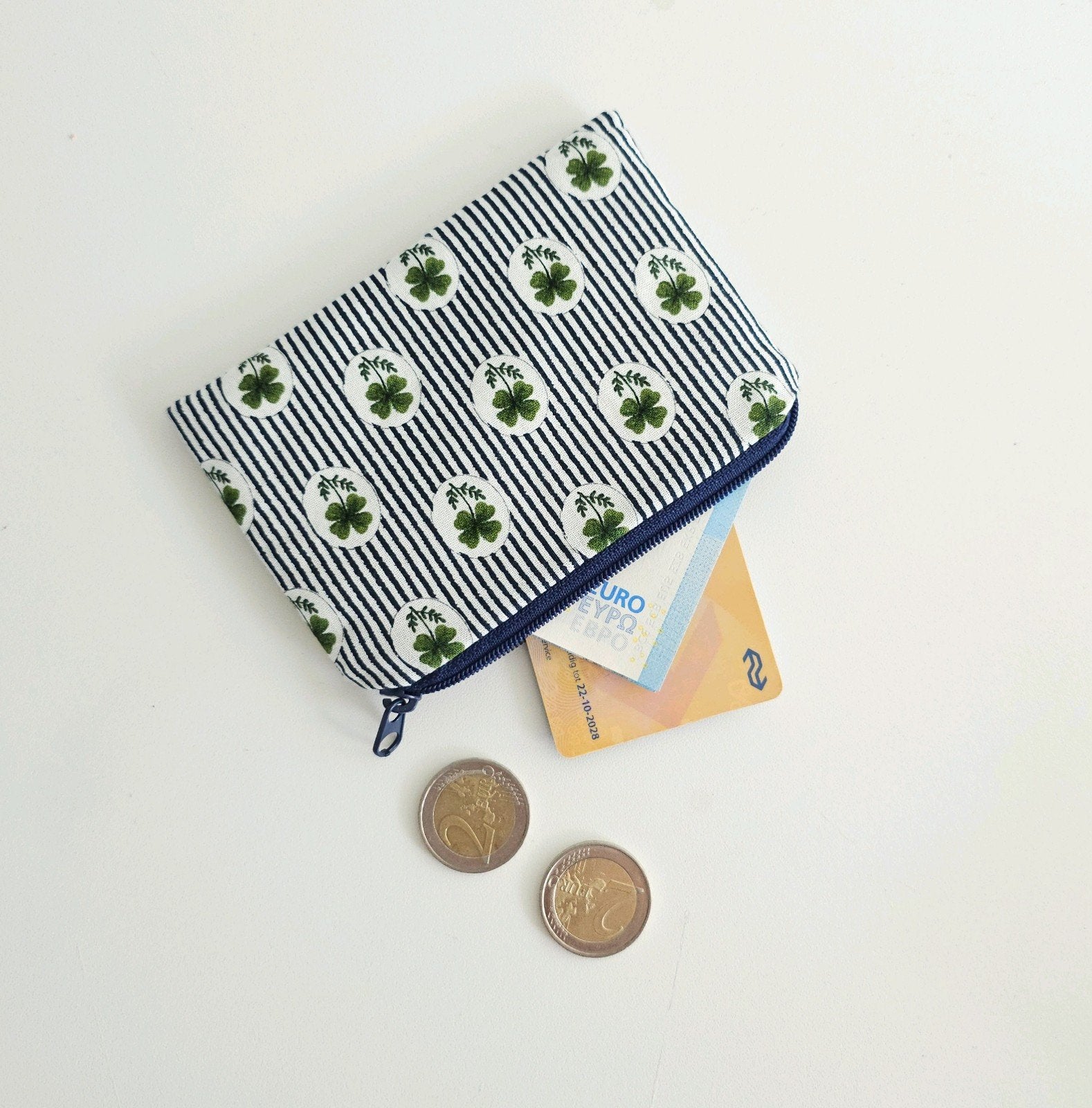 Handmade Cotton Card Wallet, Zipper Pouch, Portemonneetje, Verzenden, Nieuw