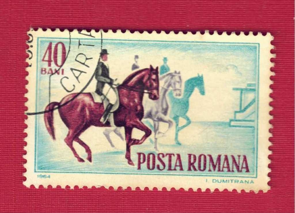 Fauna - Dieren - Paarden - Roemenie - 40 b - Rijpaard - gebr, Postzegels en Munten, Postzegels | Thematische zegels, Ophalen of Verzenden