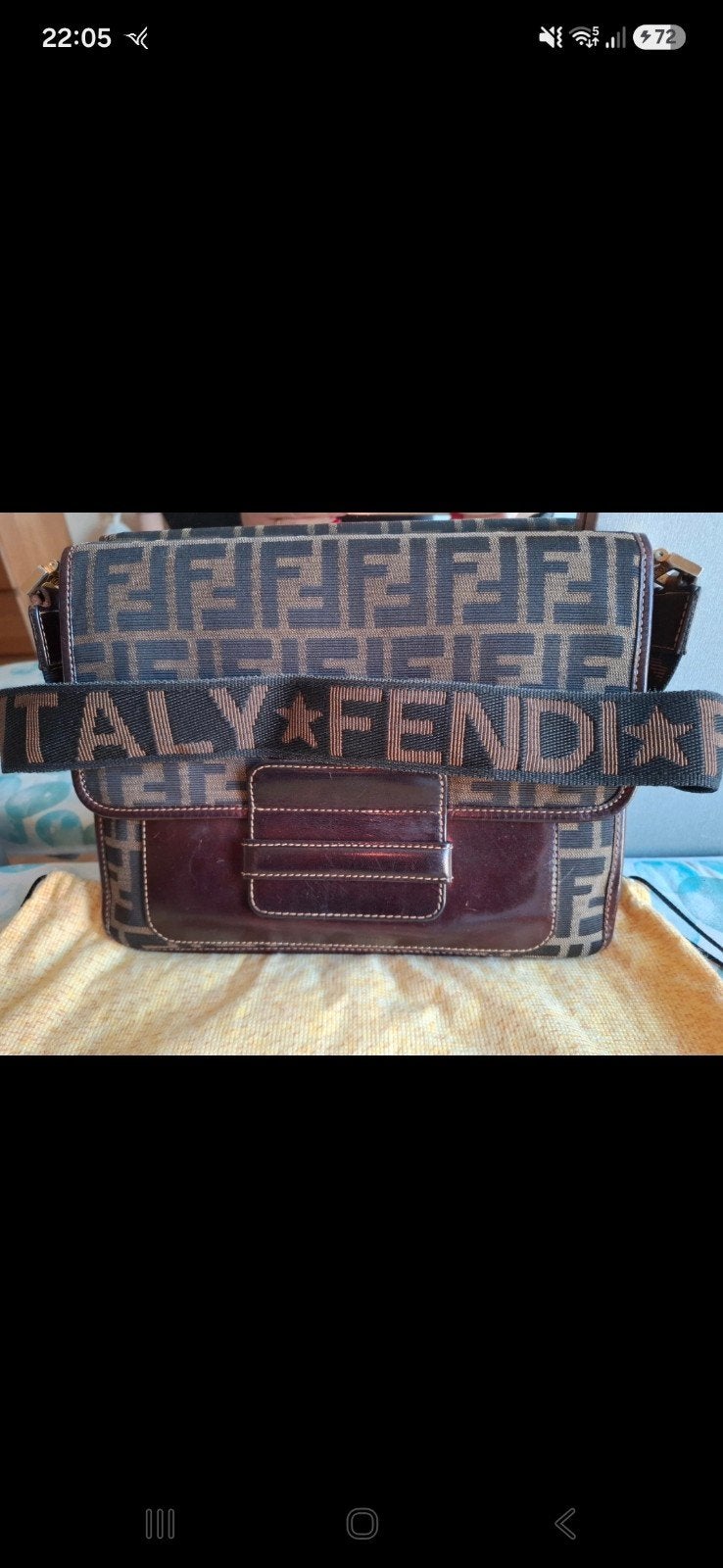 Fendi Schoudertasje - Klassiek FF Monogram, Sieraden, Tassen en Uiterlijk, Tassen | Damestassen, Verzenden, Gebruikt, Bruin, Schoudertasje