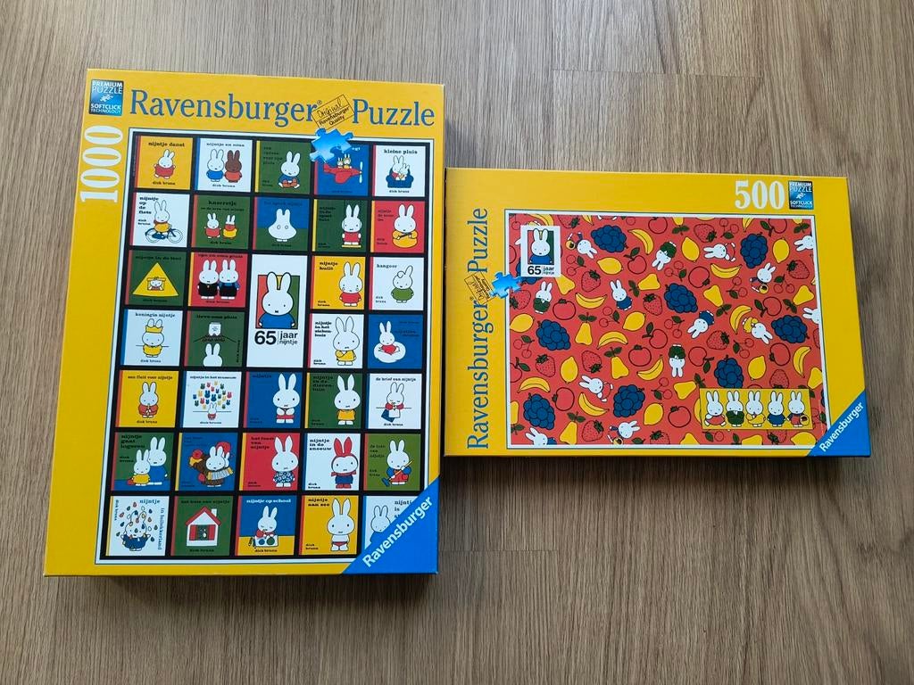 2 puzzels Nijntje 500 en 1000 stukjes, Ophalen of Verzenden, 500 t/m 1500 stukjes, Zo goed als nieuw