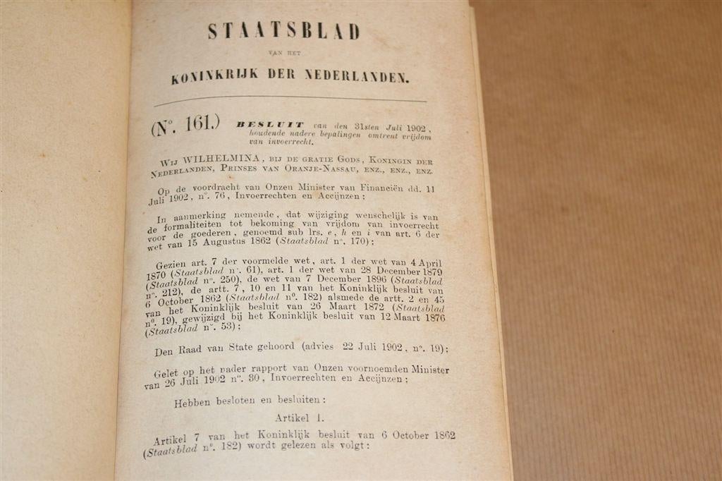 Staatsblad Nederland 1902 — 161-274 — Zeldzaam + kaarten, Ophalen of Verzenden
