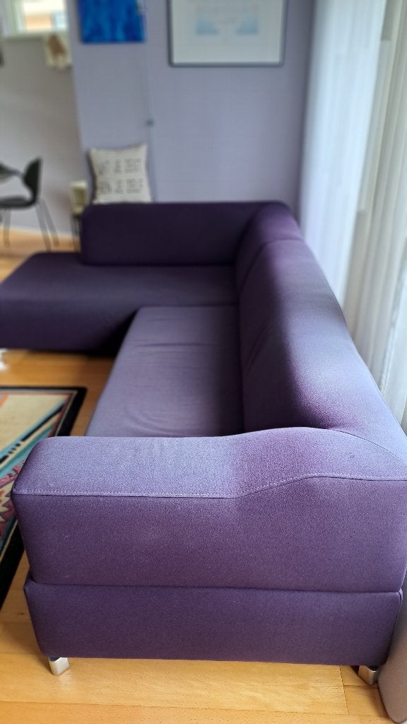 Comfortabele paarse hoekbank., Huis en Inrichting, Modern, Comfortabel, Gebruikt, 150 tot 200 cm, Ophalen of Verzenden