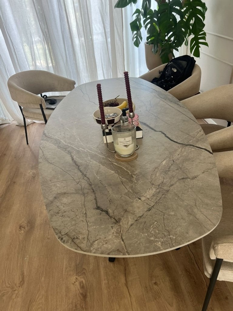 Table du Sud Deens ovale keramische eettafel (200x100), Ophalen, Overige materialen, 100 tot 150 cm, 200 cm of meer