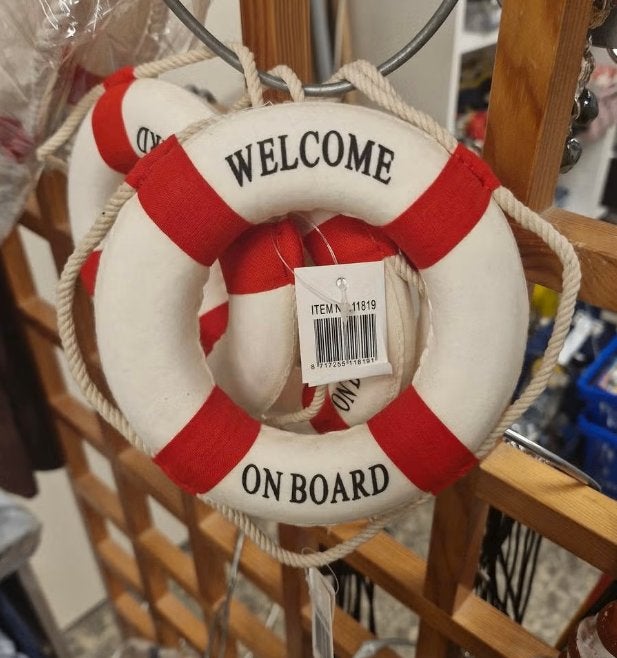 Decoratieve reddingsboei 'Welcome On Board', Ophalen of Verzenden, Nieuw, Interieur en Kussens