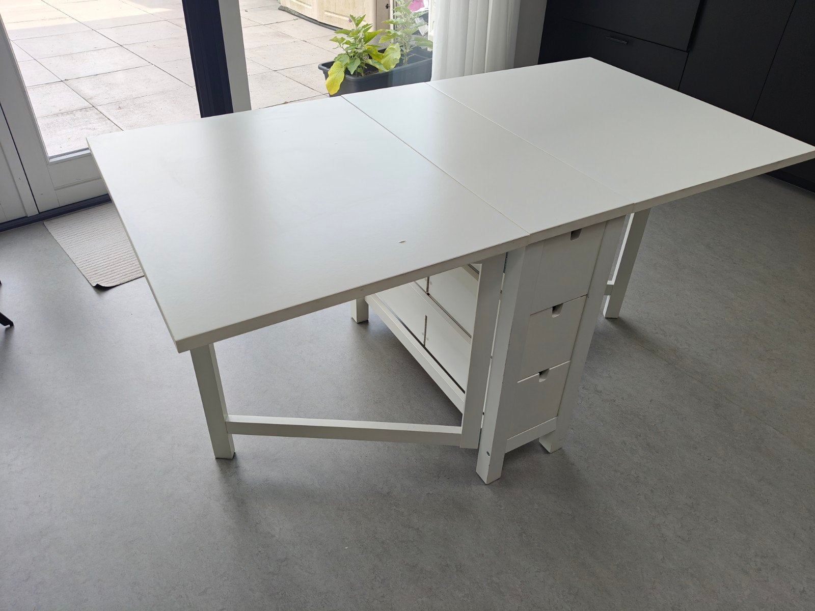 Ikea Norden klaptafel wit, Ophalen, Zo goed als nieuw, Vier personen, Rechthoekig